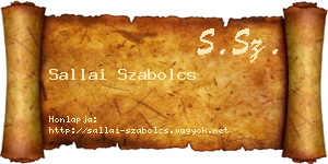 Sallai Szabolcs névjegykártya
